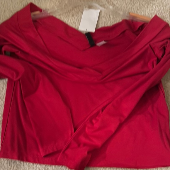 H&M Red Cropped Long Sleeve Blouse - Picture 4 of 4
